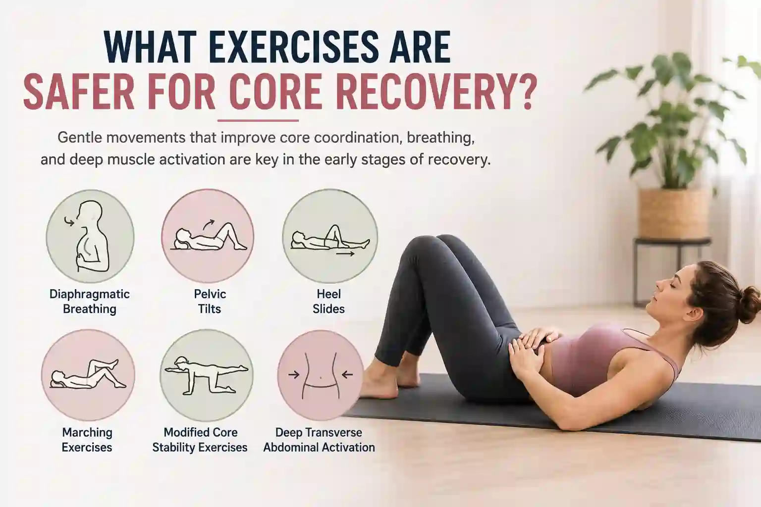 Which exercises may help diastasis recti Woodford?